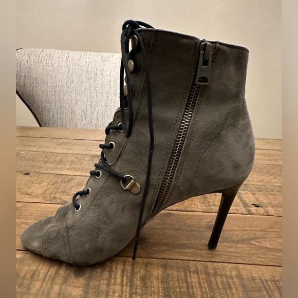 AllSaints Joanna Stiletto Lace Up Open Toe Ankle Boot - Size 38 - Picture 1 of 9